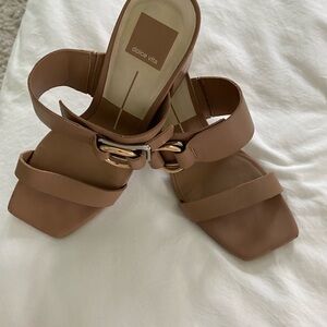 Dolce Vita Women's Brown Mules with Gold Accents